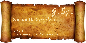 Gasparik Szolón névjegykártya